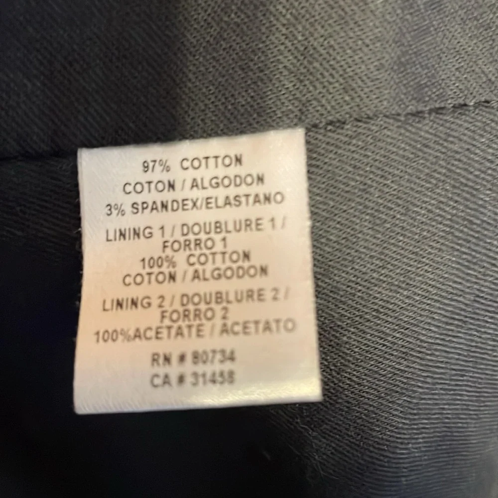 BCBGMAXAZRIA black lined blazor large two welt pockets cotton spandex - Picture 9 of 9